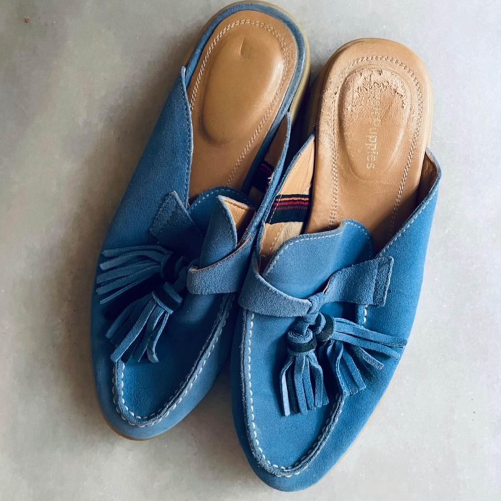 Hush Puppies blue mules size 7 - Picture 2 of 4